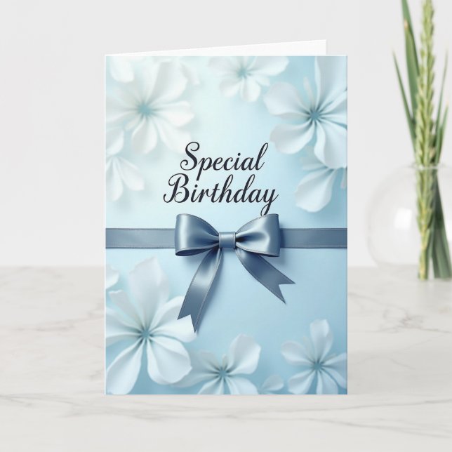 Sweet Birthday Satin Bow Card (Front)