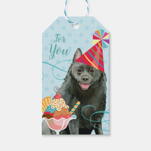 Sweet Birthday Schipperke Gift Tags (Front)