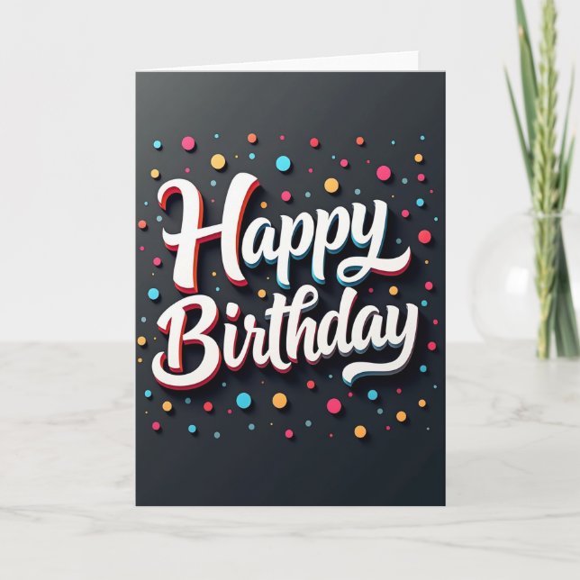 Sweet Birthday Script Typography Card (Front)