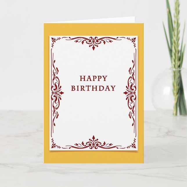 Sweet Birthday Scrollwork Card (Front)