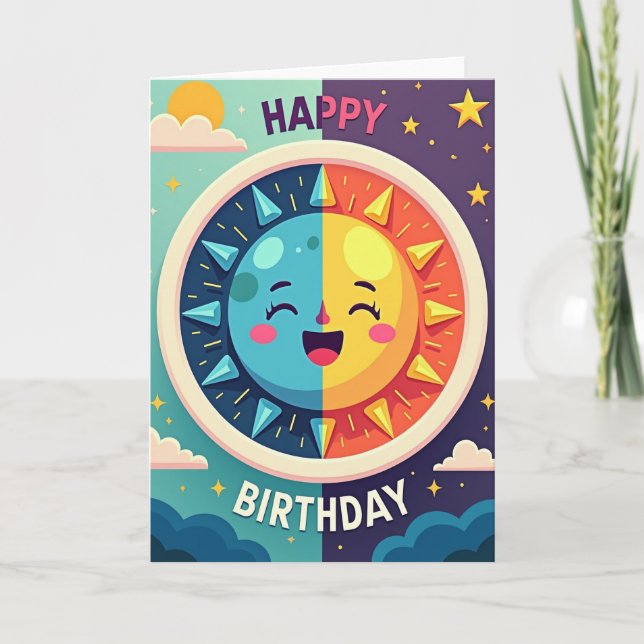 Sweet Birthday Sky Sun Card (Front)