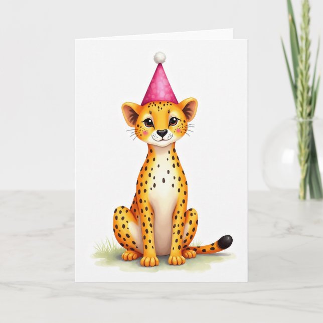 Sweet Birthday Spotted Feline Card (Front)