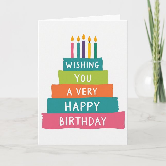 Sweet Birthday Stacked Layers Card (Front)