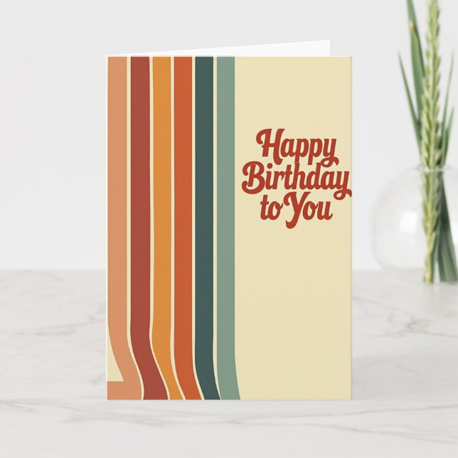 Sweet Birthday Stripe Design Card (Front)