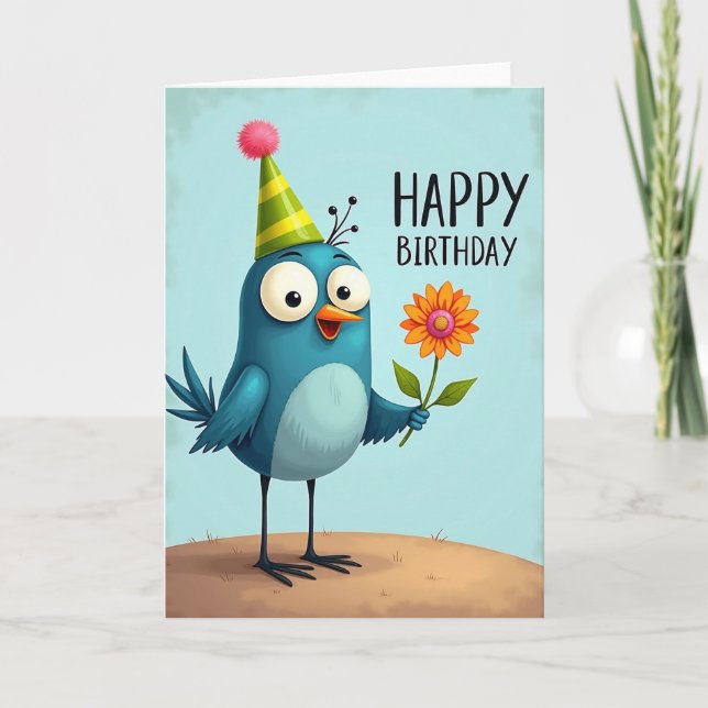 Sweet Birthday Striped Hat Card (Front)