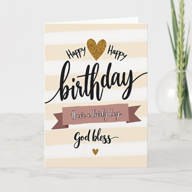 Sweet Birthday Stripes Card (Front)