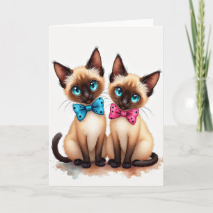 Sweet Birthday Stylized Kittens Card