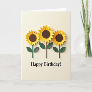 Sweet Birthday Sunflower Art Card