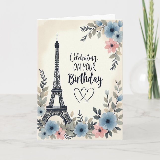 Sweet Birthday Tower Blooms Card (Front)