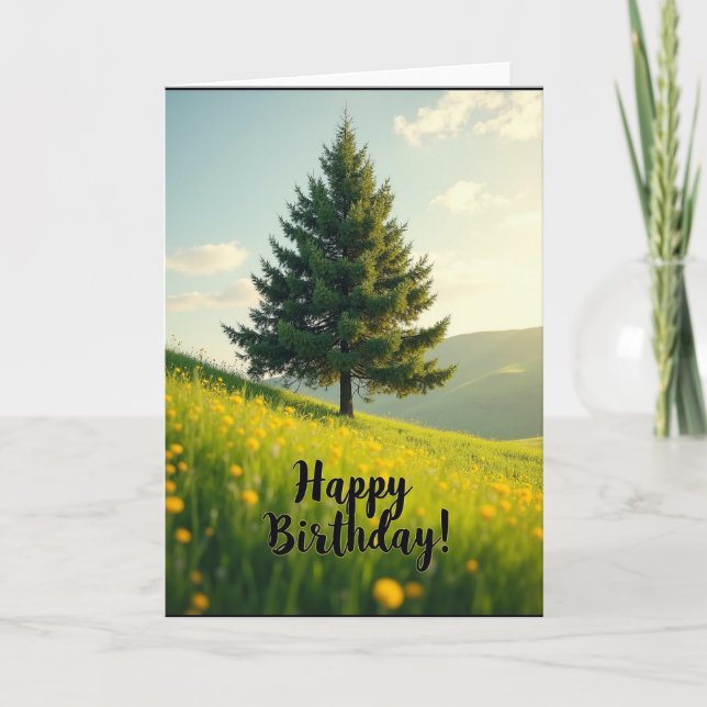 Sweet Birthday Tree Scenic Card (Front)