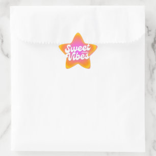 Sweet Birthday Vibes Orange And Pink Retro Seals