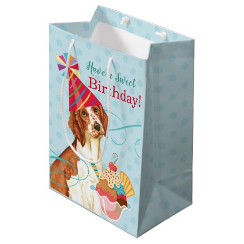 Sweet Birthday Welsh Springer Spaniel Medium Gift Bag