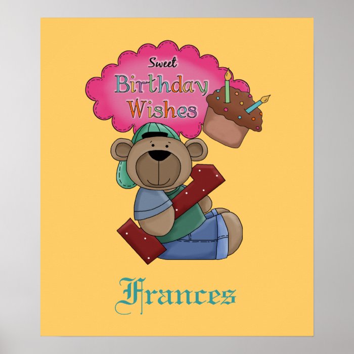Sweet Birthday Wishes 1 Year Old Birthday Poster