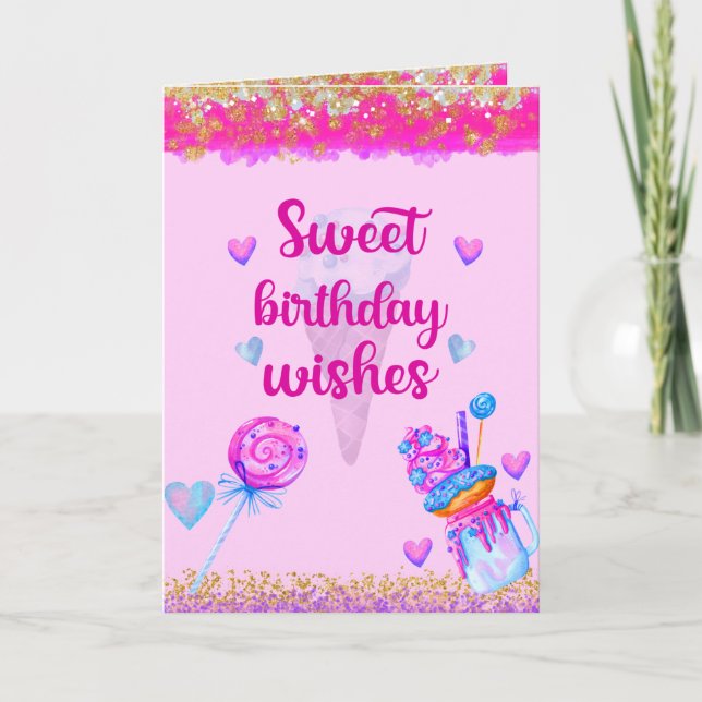 Sweet Birthday Wishes Card (Front)