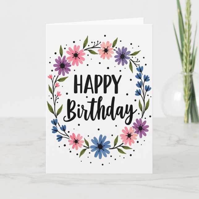 Sweet Birthday Wreath Card (Front)