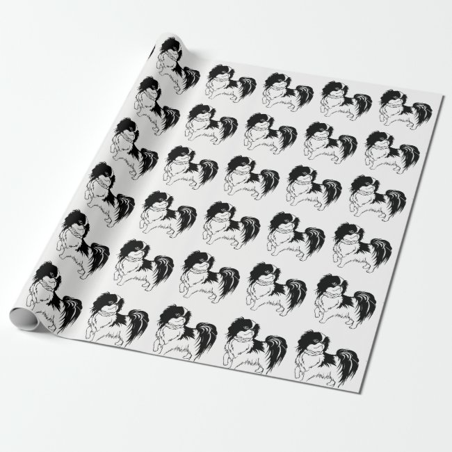 Sweet Black and White Dog Animal Wrapping Paper