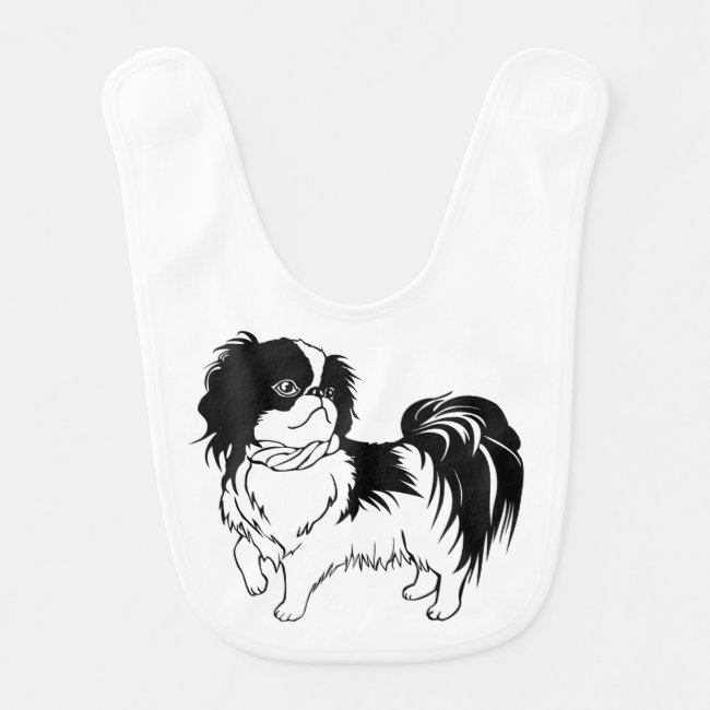 Sweet Black and White Dog Baby Bib