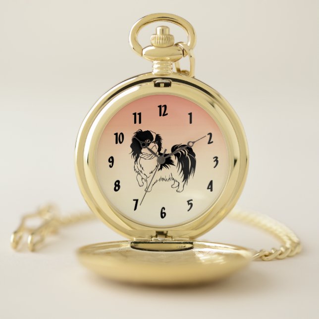 Sweet Black and White Dog Pocket Watch (Inside)