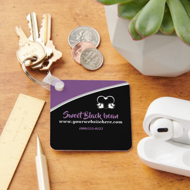 Sweet Black Bean Promotional Business Keychain (Desk)