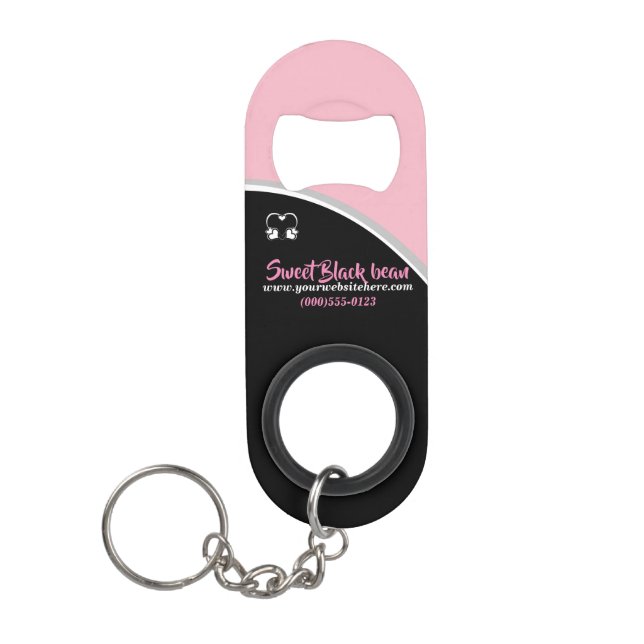 Sweet Black Bean Promotional Business Keychain Bottle Opener (Front)
