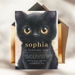 Sweet Black Cat First Birthday Party   Invitation<br><div class="desc">More Fun Kids Birthday Invitations in the Little Bayleigh Store!</div>