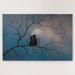 Sweet Black Cats Halloween Jigsaw Puzzle