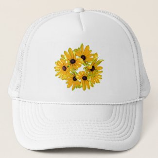 Sweet Black Eyed Susan Flowers Floral Hat