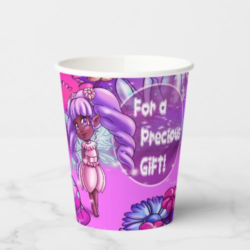 Sweet Black Fairy Birthday Paper Cups
