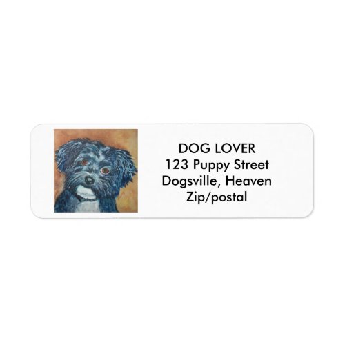 SWEET BLACK HAVANESE  RETURN ADDRESS LABELS