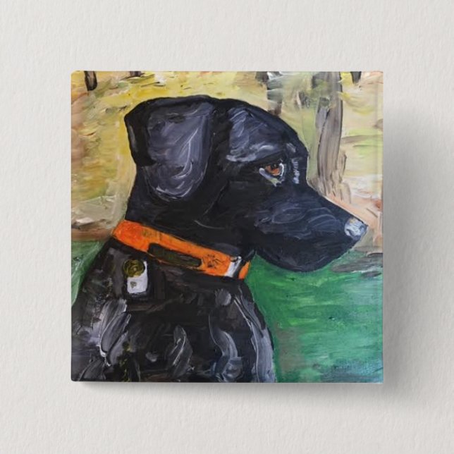 Sweet Black Lab pin by Willowcatdesigns (Front)
