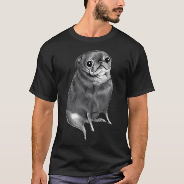 Sweet Black Pug T-Shirt (Front)