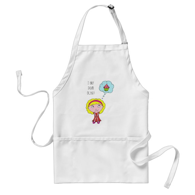 Sweet blond girl adult apron (Front)