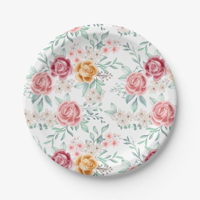 Sweet Blossom Celebration  Paper Plates (Front)