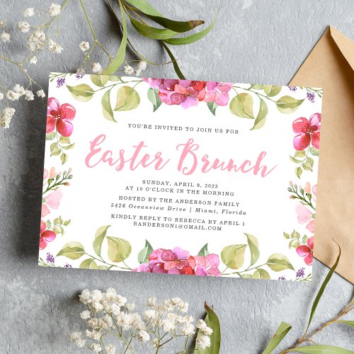 Sweet Blossoms  Easter Brunch Invitation