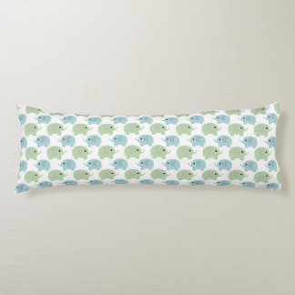 Sweet Blue and Green Polka Dot Elephants Body Pillow