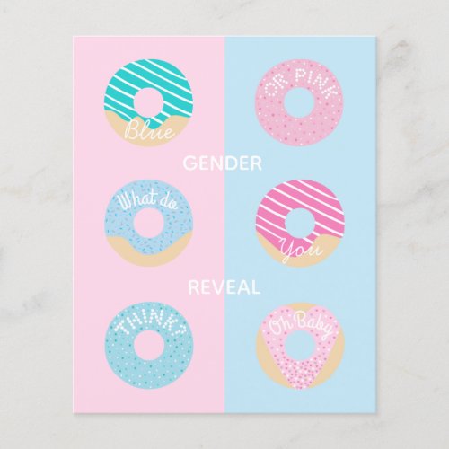 Sweet blue and pink donuts baby gender reveal