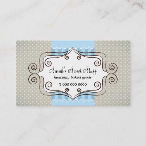 Sweet Blue and Polka Dots Business Card Templates