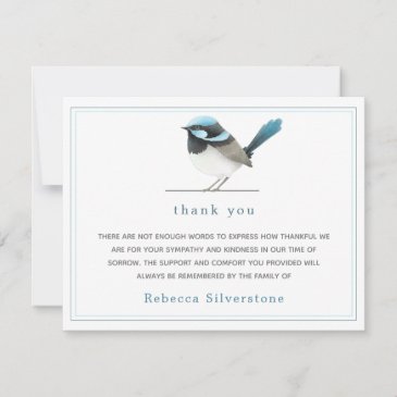 Sweet Blue Bird - Simple Elegant Funeral Thank You