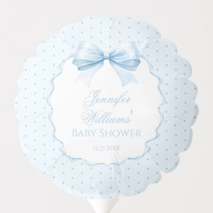 Sweet blue bow polkadot baby boy shower balloon