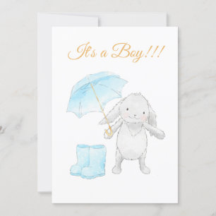*~* Sweet Blue Bunny Baby Shower Invitation