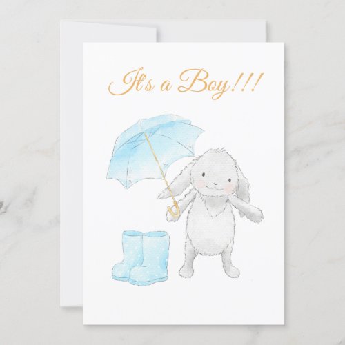 *~* Sweet Blue Bunny Baby Shower Invitation