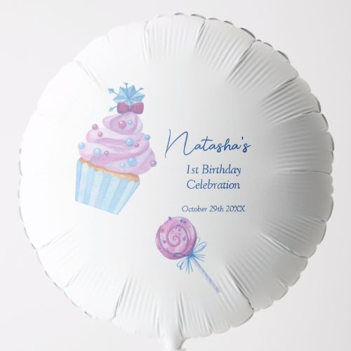 Sweet blue candy birthday balloon