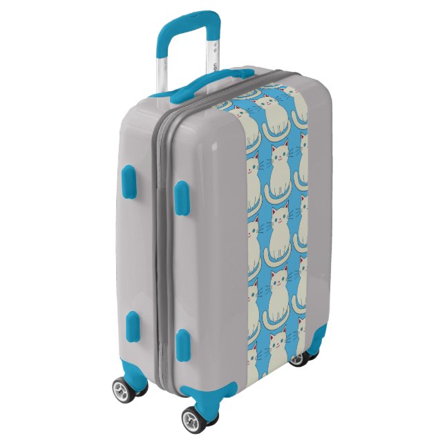 Sweet blue cat luggage (Rotated Left)