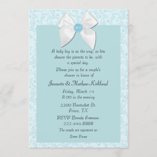 Sweet Blue Couple's Baby Shower Invitation