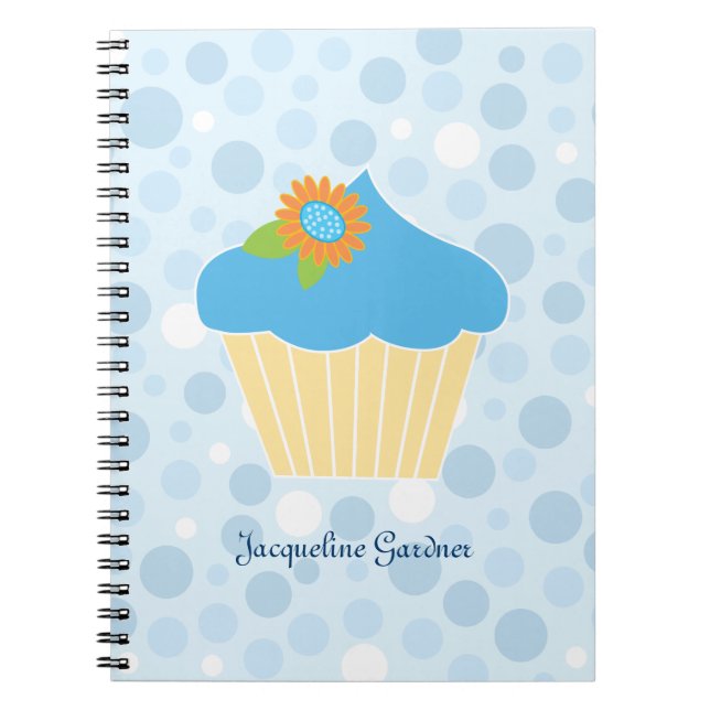 Sweet Blue Cupcake Notebook (Front)