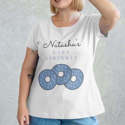 Sweet Blue Donuts Baby Shower Sprinkle T_Shirt