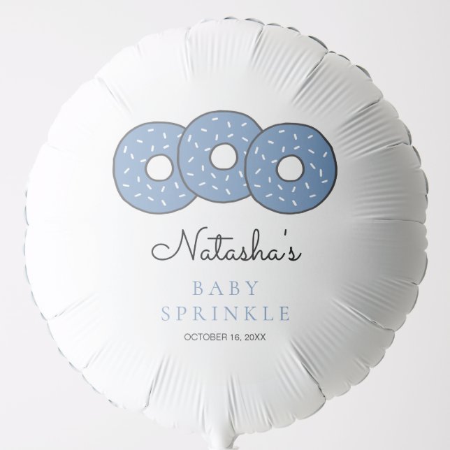 Sweet Blue Donuts Baby Sprinkle Shower Balloon (Front)