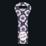 Sweet Blue Garden Flowers on any Color any Text Wine Bag<br><div class="desc">Romantic, sweet design based on pale blue/purple Geranium flowers on a net of tiny green foliage. Flowers are photographic while leaves are digitally drawn. Perfect gift for a garden lover, or anyone enjoying beautiful flowers. The solid background color can be adjusted - feel free to play with new effects! A...</div>