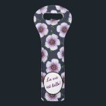 Sweet Blue Garden Flowers on any Color any Text Wine Bag<br><div class="desc">Romantic, sweet design based on pale blue/purple Geranium flowers on a net of tiny green foliage. Flowers are photographic while leaves are digitally drawn. Perfect gift for a garden lover, or anyone enjoying beautiful flowers. The solid background color can be adjusted - feel free to play with new effects! A...</div>