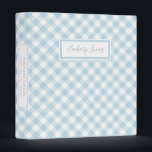Sweet Blue Gingham Baby Photo Book  3 Ring Binder<br><div class="desc">This simple yet elegant baby photo binder features a background pattern of blue gingham in a light blue, white and gray color scheme. It makes a wonderful gift for any new parent for photos or use it for a baby book... just add clear photo holders or scrapbook pages available at...</div>